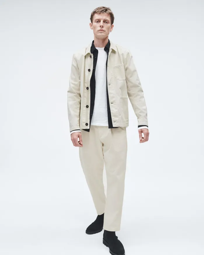 Men Rag and Bone Coats and Jackets Evan Stretch Twill Chore Jacket Turtledove