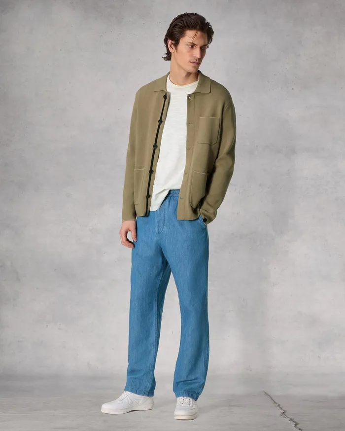 Men Rag and Bone Pants Bradford Denim Drawstring Pant Lt Indigo