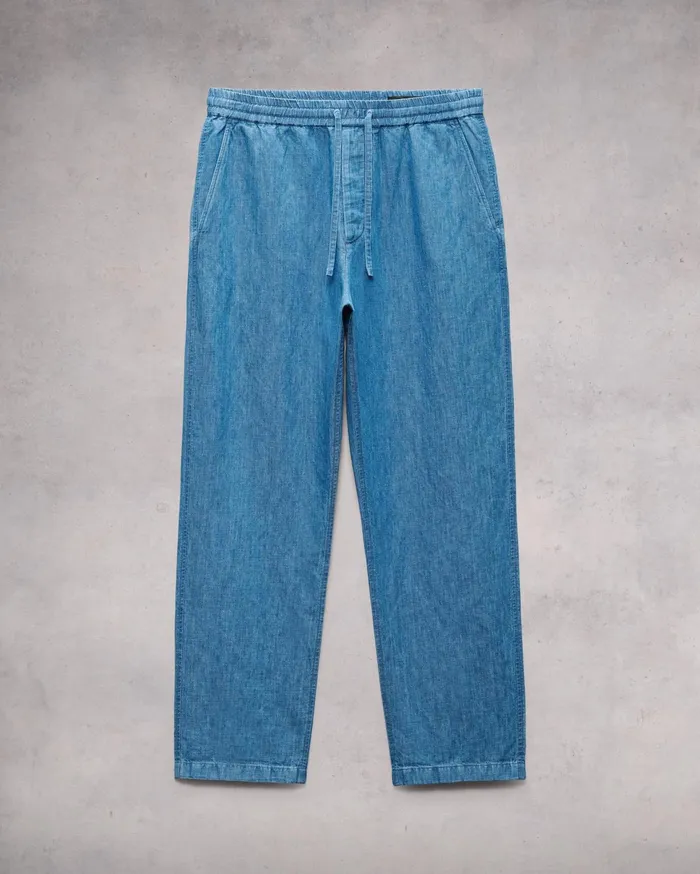 Men Rag and Bone Pants Bradford Denim Drawstring Pant Lt Indigo Men Rag and Bone Pants Bradford Denim Drawstring Pant Lt Indigo