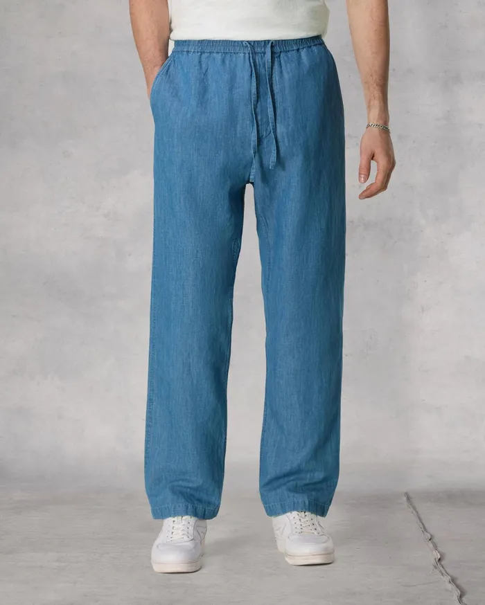 Men Rag and Bone Pants Bradford Denim Drawstring Pant Lt Indigo Men Rag and Bone Pants Bradford Denim Drawstring Pant Lt Indigo