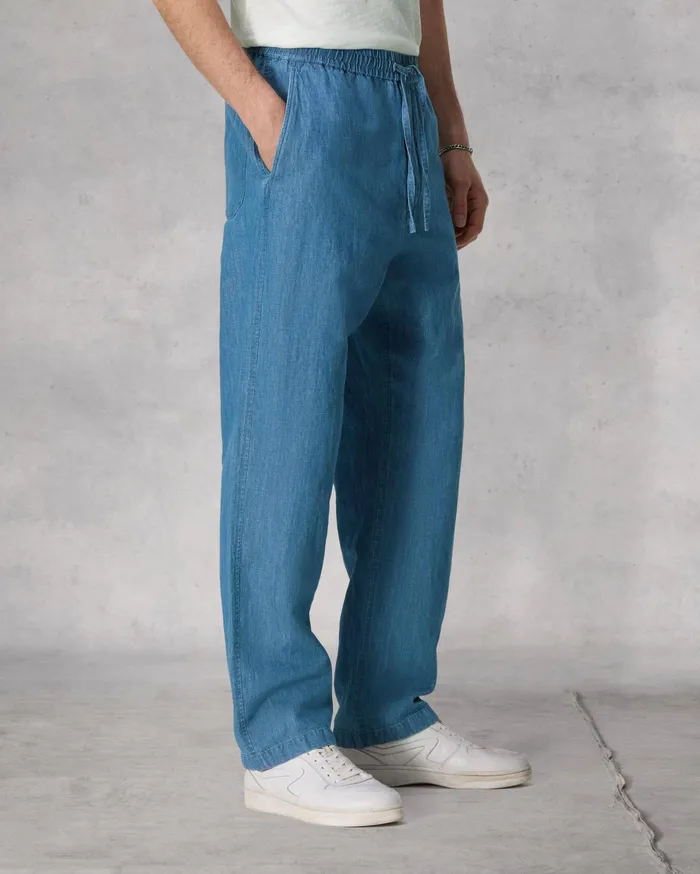 Men Rag and Bone Pants Bradford Denim Drawstring Pant Lt Indigo Men Rag and Bone Pants Bradford Denim Drawstring Pant Lt Indigo