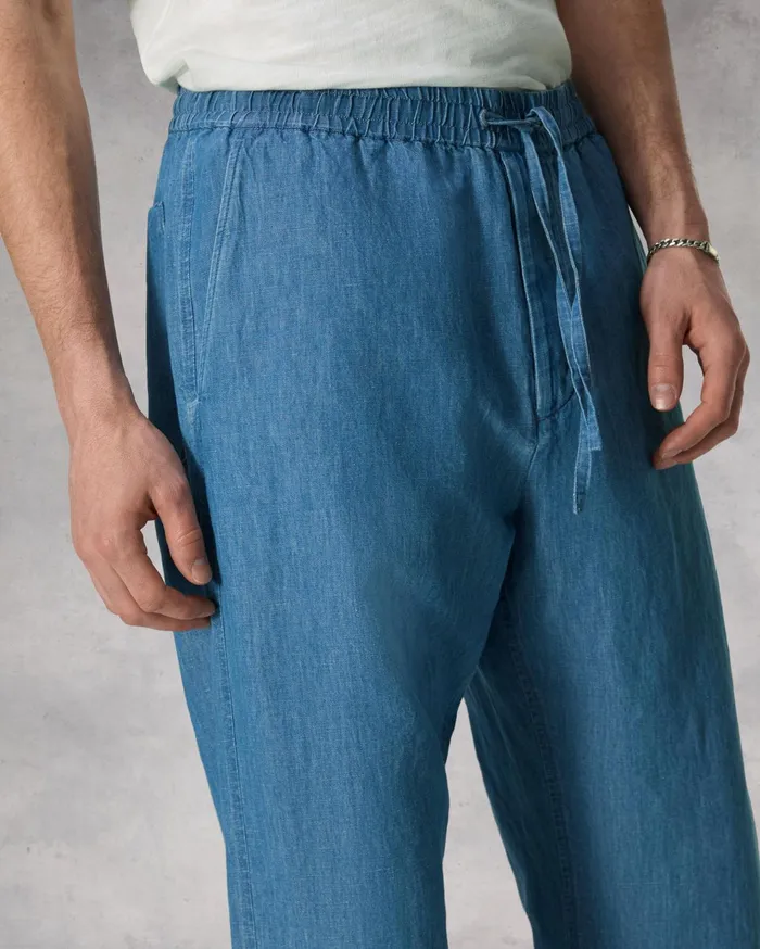 Men Rag and Bone Pants Bradford Denim Drawstring Pant Lt Indigo Men Rag and Bone Pants Bradford Denim Drawstring Pant Lt Indigo