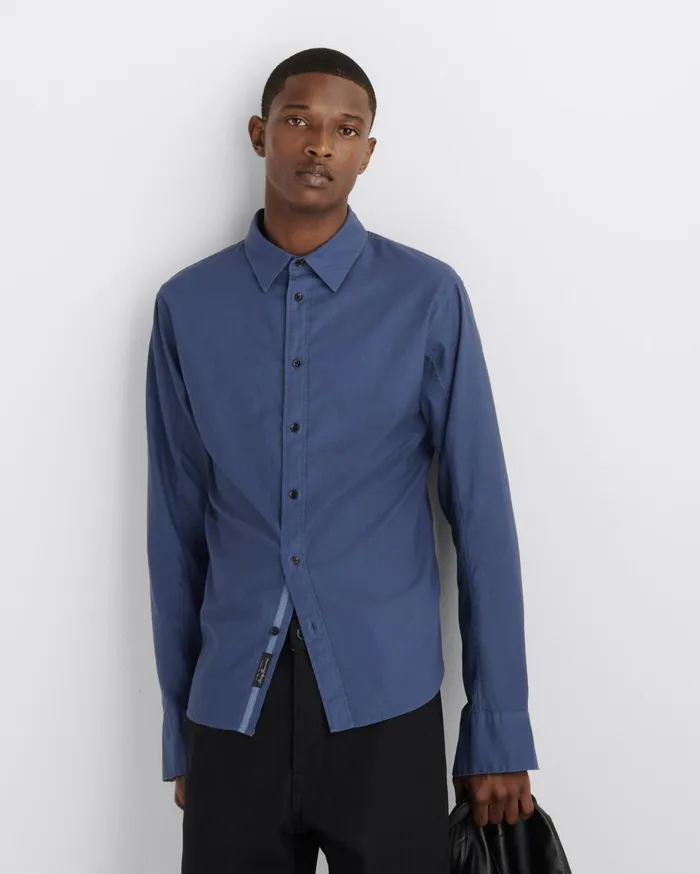 Men Rag and Bone Shirts Fit 2 Engineered Cotton Oxford Shirt Worn Indigo