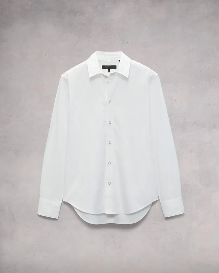 Men Rag and Bone Shirts Tomlin Cotton Poplin Shirt White Men Rag and Bone Shirts Tomlin Cotton Poplin Shirt White
