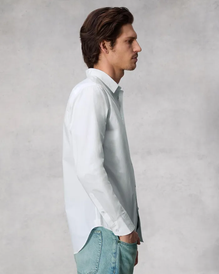 Men Rag and Bone Shirts Tomlin Cotton Poplin Shirt White Men Rag and Bone Shirts Tomlin Cotton Poplin Shirt White