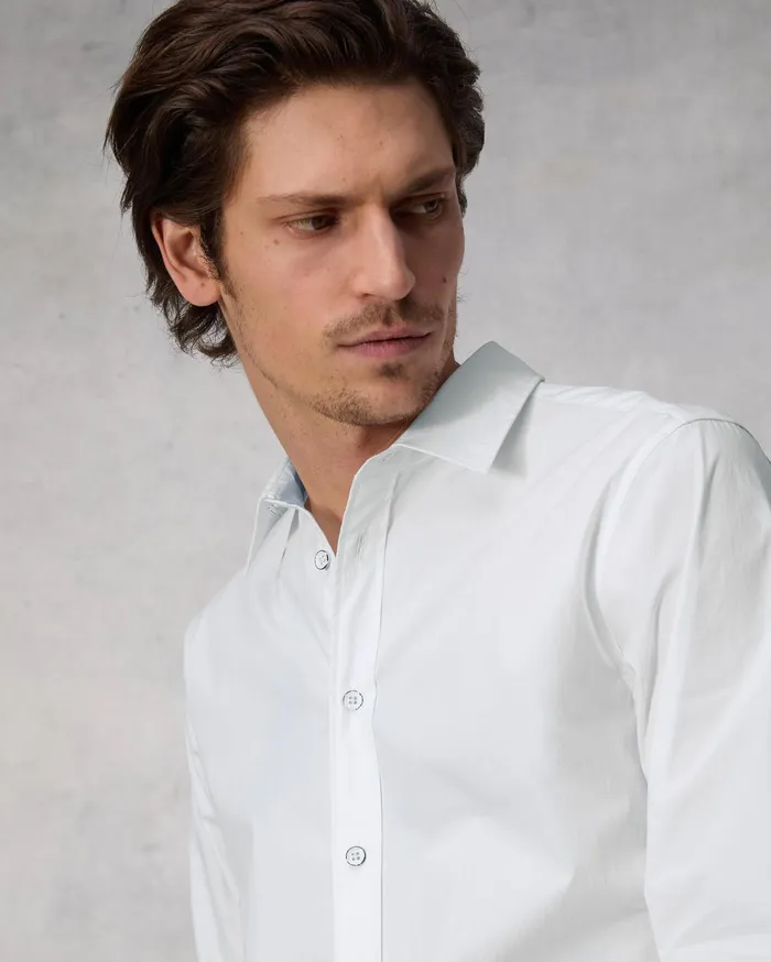 Men Rag and Bone Shirts Tomlin Cotton Poplin Shirt White Men Rag and Bone Shirts Tomlin Cotton Poplin Shirt White