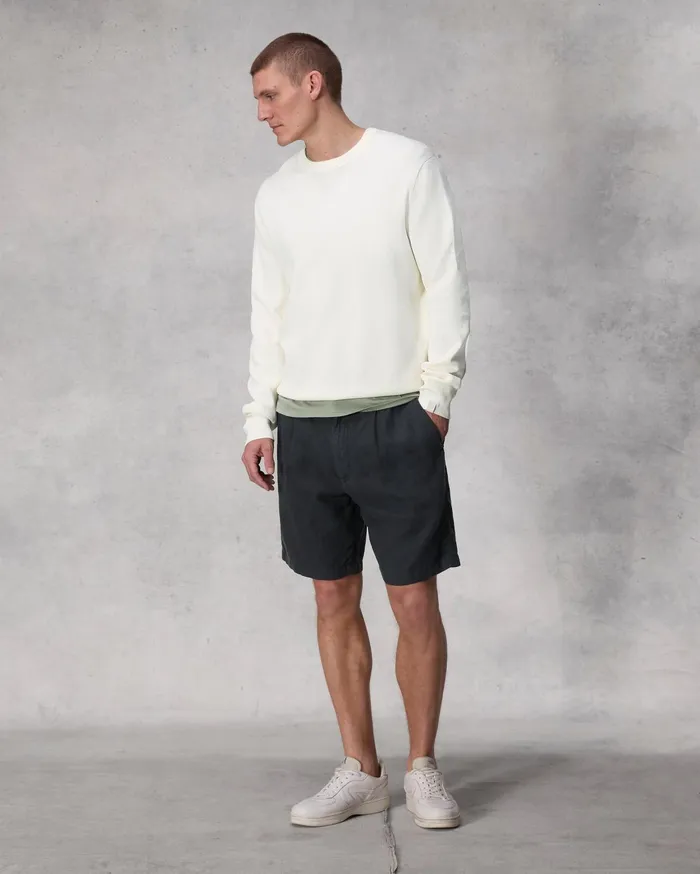 Men Rag and Bone Shorts Elliot Pleated Linen Short Black