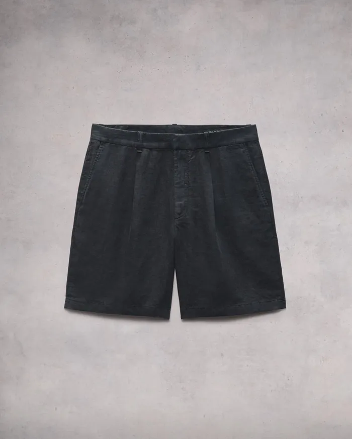 Men Rag and Bone Shorts Elliot Pleated Linen Short Black Men Rag and Bone Shorts Elliot Pleated Linen Short Black