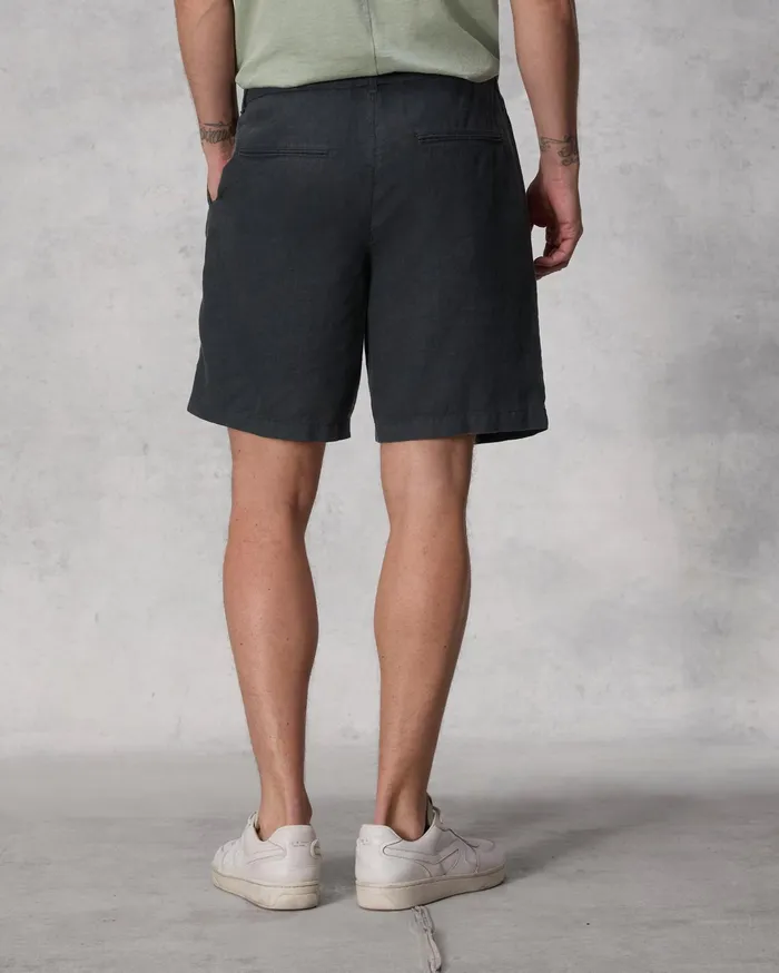 Men Rag and Bone Shorts Elliot Pleated Linen Short Black Men Rag and Bone Shorts Elliot Pleated Linen Short Black