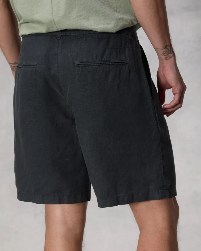 Men Rag and Bone Shorts Elliot Pleated Linen Short Black Men Rag and Bone Shorts Elliot Pleated Linen Short Black