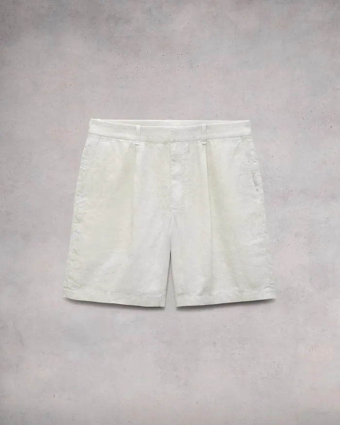 Men Rag and Bone Shorts Elliot Pleated Linen Short Light Grey Men Rag and Bone Shorts Elliot Pleated Linen Short Light Grey