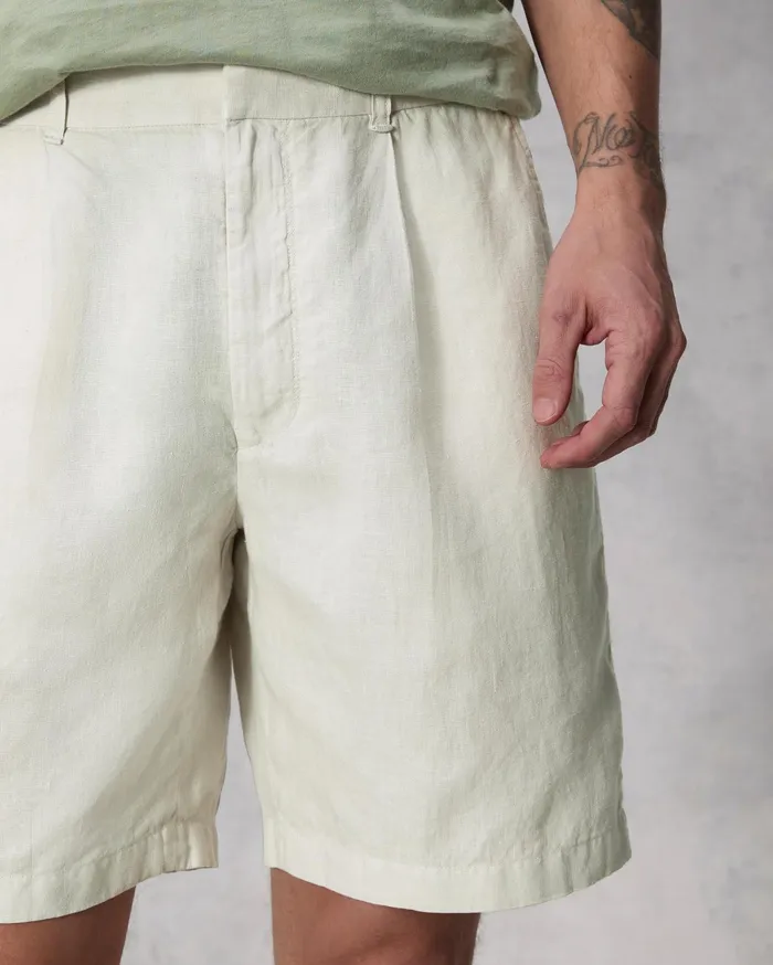 Men Rag and Bone Shorts Elliot Pleated Linen Short Light Grey Men Rag and Bone Shorts Elliot Pleated Linen Short Light Grey