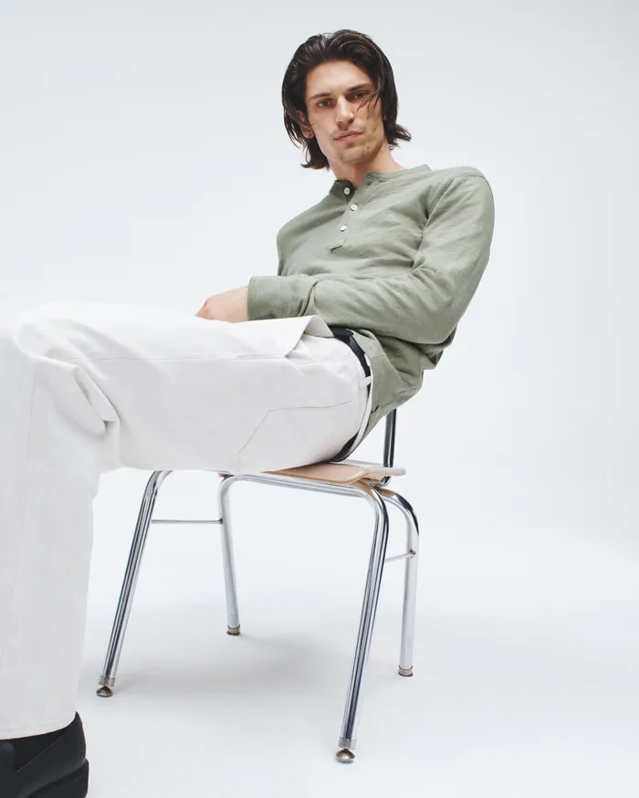 Men Rag and Bone TShirts Classic Flame Henley Dark Mint Men Rag and Bone TShirts Classic Flame Henley Dark Mint