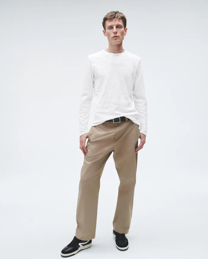 Men Rag and Bone TShirts Classic Flame Long Sleeve Tee White
