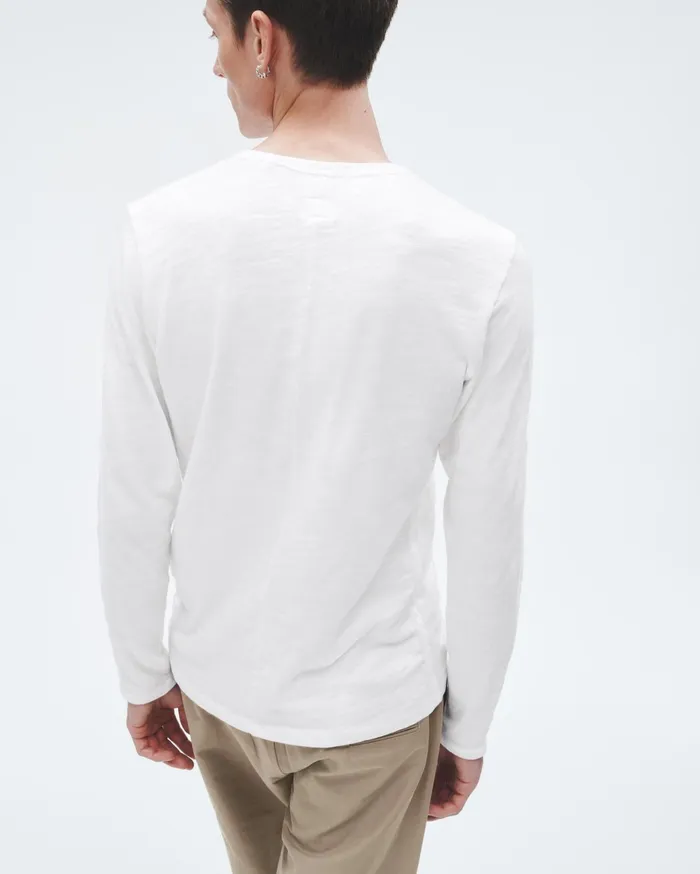 Men Rag and Bone TShirts Classic Flame Long Sleeve Tee White Men Rag and Bone TShirts Classic Flame Long Sleeve Tee White