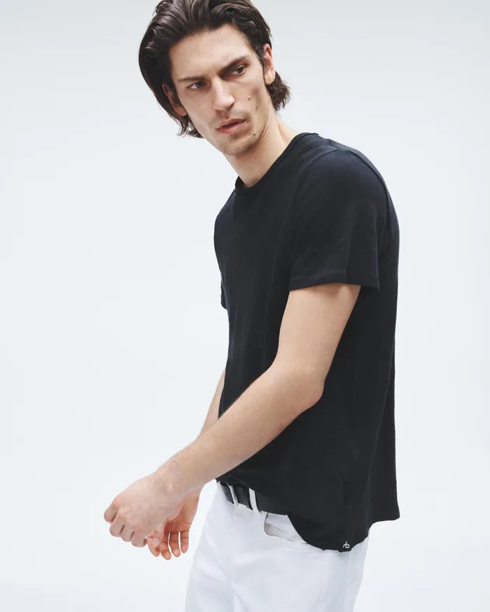 Men Rag and Bone TShirts Classic Flame Tee Jet Black Men Rag and Bone TShirts Classic Flame Tee Jet Black