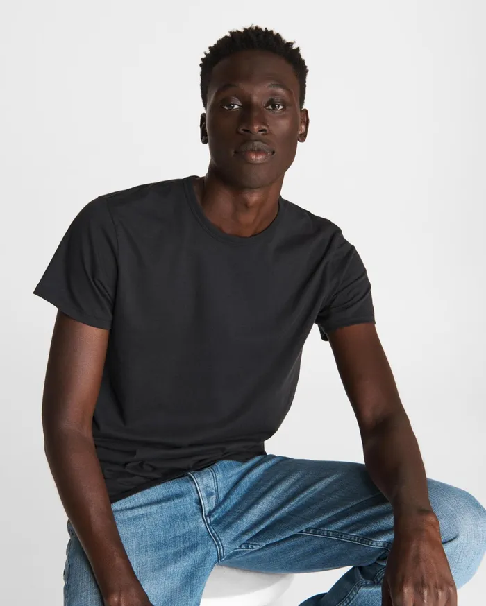 Men Rag and Bone TShirts Pratt Principal Short Sleeve Tee Black