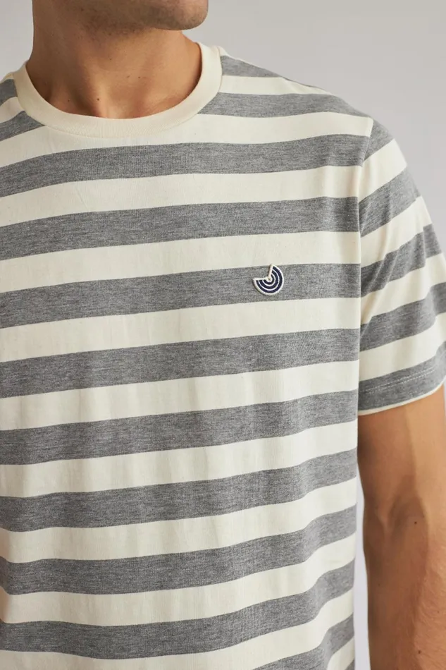 Men Rathmullan 8211 Light Grey Stripes TWOTHIRDS TShirts