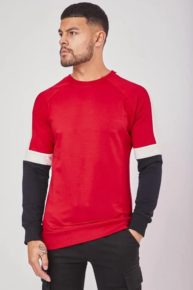 Men Red Brentiny Striped Sweatshirt Red Brentiny Paris Sweatshirts and Pullovers