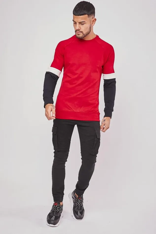 Men Red Brentiny Striped Sweatshirt Red Brentiny Paris Sweatshirts and Pullovers
