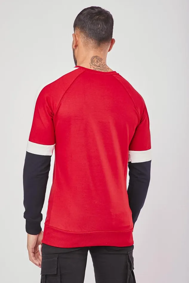 Men Red Brentiny Striped Sweatshirt Red Brentiny Paris Sweatshirts and Pullovers
