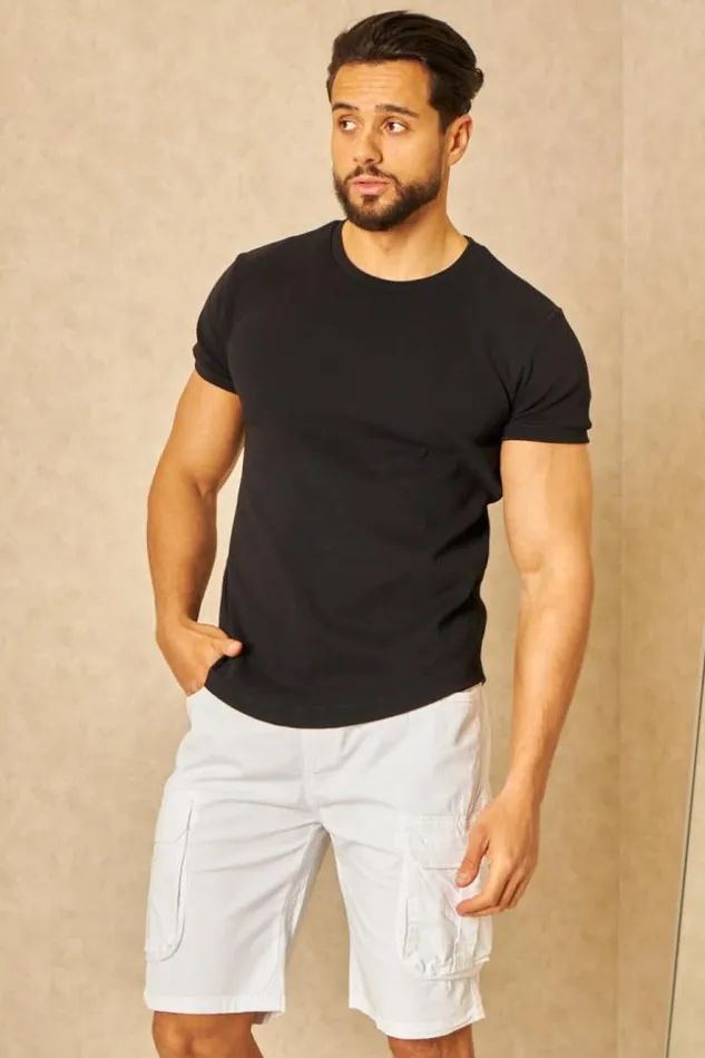 Men Short Cargo En Toile Blanc White Brentiny Paris Shorts