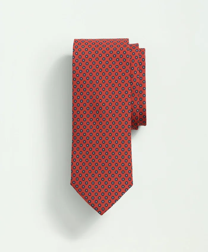 Men Silk Framed Circle Tie Orange Brooks Brothers Ties and Pocket Squares