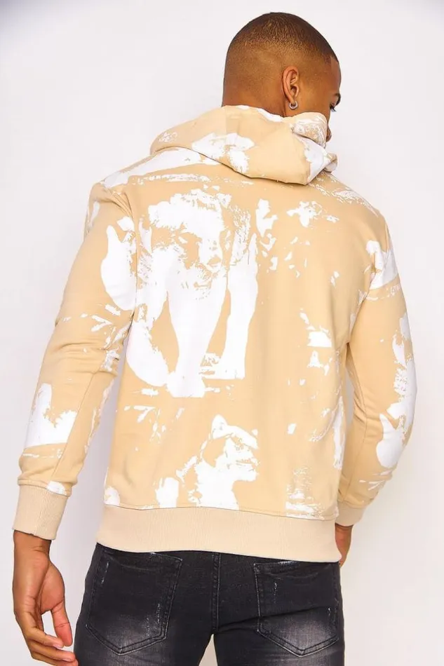 Men Stained Beige Hoodie Project X 8211 2120200 Beige Brentiny Paris Sweatshirts and Pullovers