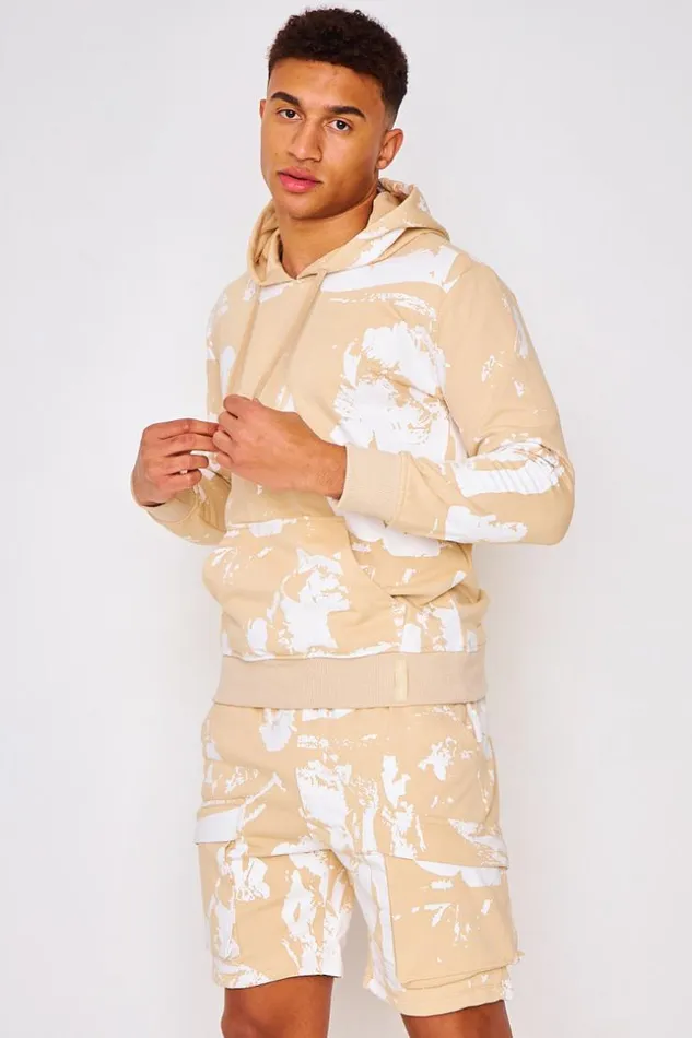 Men Stained Project X Cargo Shorts In Beige 8211 2140200 Beige Brentiny Paris Shorts