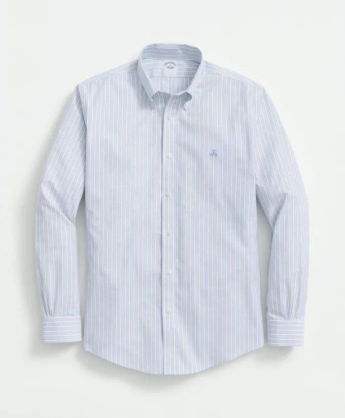Men Stretch Cotton NonIron Oxford Polo ButtonDown Collar Outline Striped Shirt Blue Brooks Brothers Sport Shirts Men Stretch Cotton NonIron Oxford Polo ButtonDown Collar Outline Striped Shirt Blue Brooks Brothers Sport Shirts
