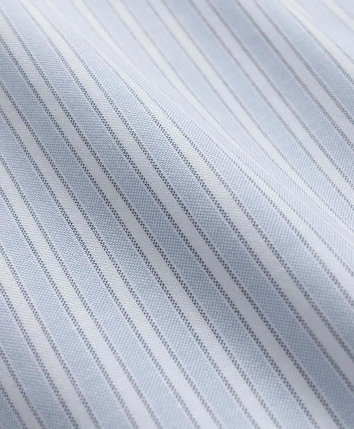 Men Stretch Cotton NonIron Oxford Polo ButtonDown Collar Outline Striped Shirt Blue Brooks Brothers Sport Shirts