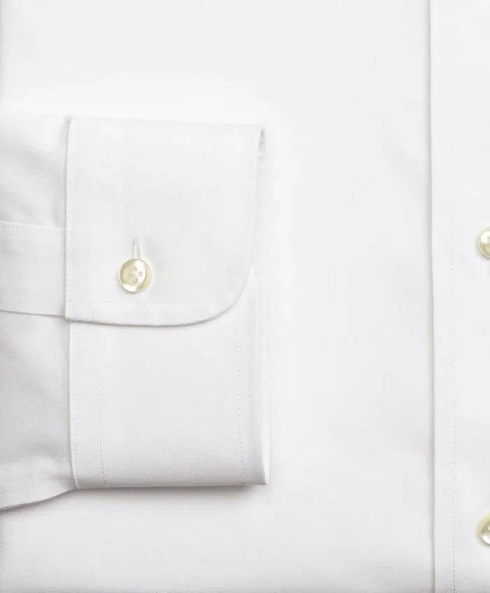 Men Stretch Madison RelaxedFit Dress Shirt NonIron Pinpoint ButtonDown Collar White Brooks Brothers Dress Shirts