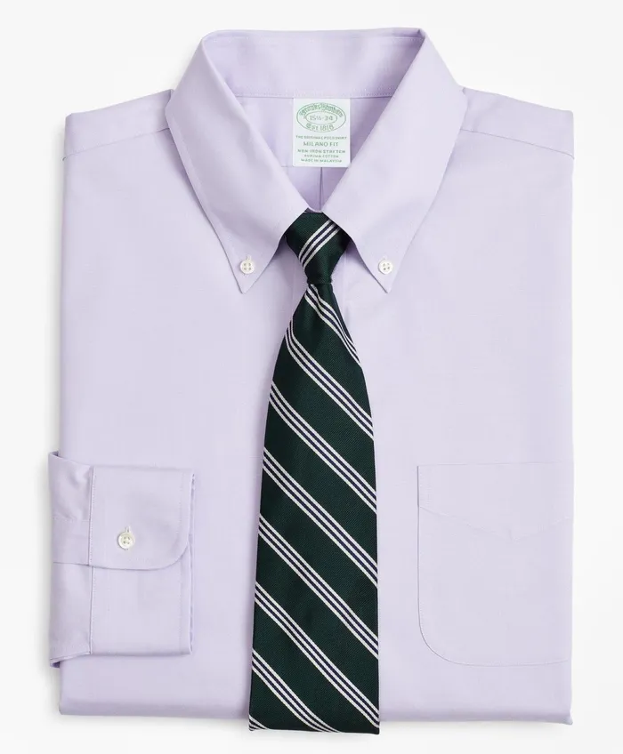 Men Stretch Milano SlimFit Dress Shirt NonIron Pinpoint ButtonDown Collar Lavender Brooks Brothers Dress Shirts Men Stretch Milano SlimFit Dress Shirt NonIron Pinpoint ButtonDown Collar Lavender Brooks Brothers Dress Shirts