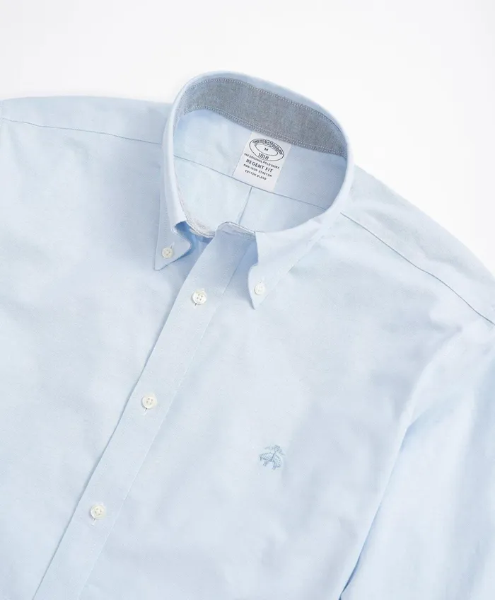 Men Stretch Regent RegularFit Sport Shirt NonIron Oxford Blue Brooks Brothers Sport Shirts