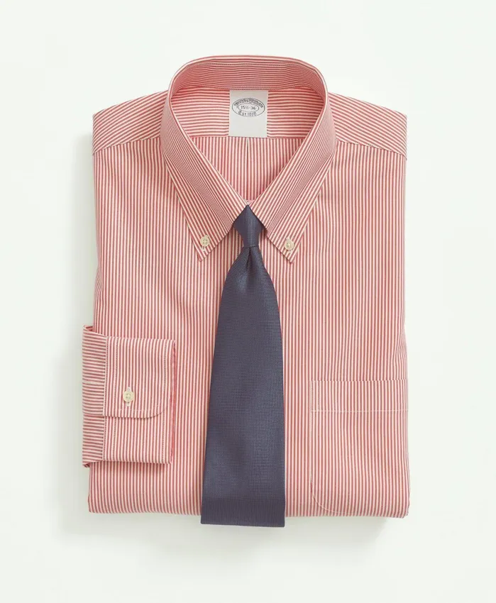Men Stretch Supima Cotton NonIron Pinpoint Oxford ButtonDown Collar Candy Stripe Dress Shirt Red Brooks Brothers Dress Shirts Men Stretch Supima Cotton NonIron Pinpoint Oxford ButtonDown Collar Candy Stripe Dress Shirt Red Brooks Brothers Dress Shirts