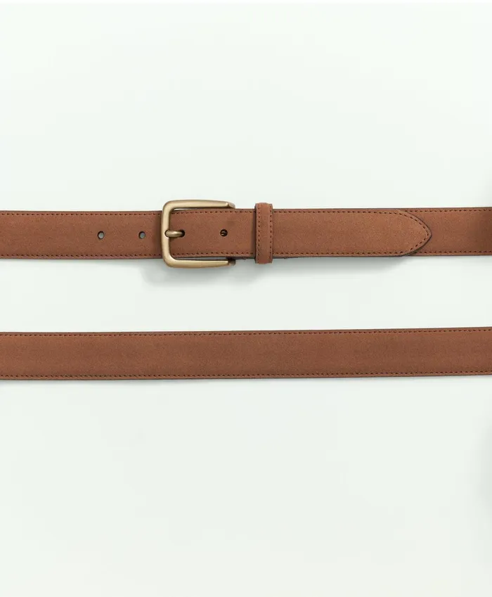 Men Suede Dress Belt Brown Brooks Brothers Belts