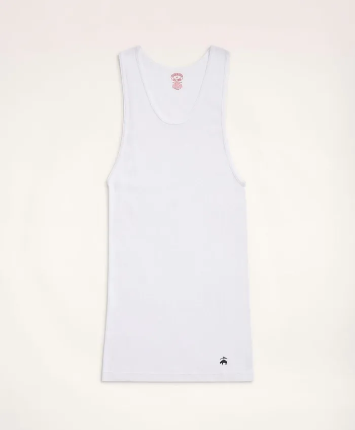Men Supima Cotton Athletic Undershirt3 Pack White Brooks Brothers Underwear