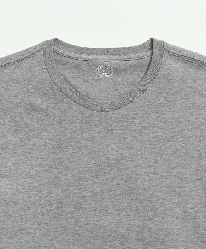 Men Supima Cotton Crewneck 3 Pack TShirts Grey Brooks Brothers Underwear