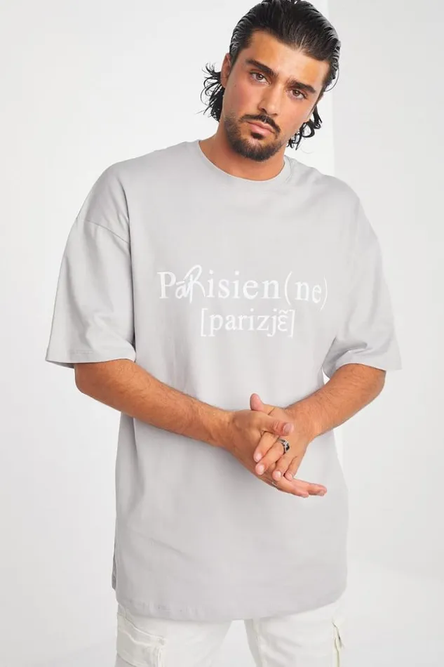 Men TShirt Gris 034ParisienNe 034 Grey Brentiny Paris TShirts