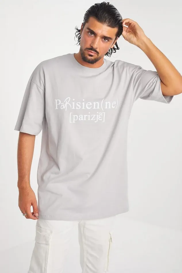 Men TShirt Gris 034ParisienNe 034 Grey Brentiny Paris TShirts