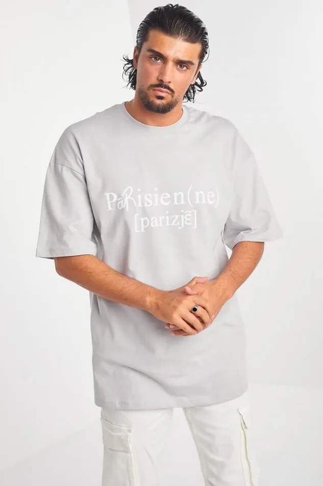 Men TShirt Gris 034ParisienNe 034 Grey Brentiny Paris TShirts