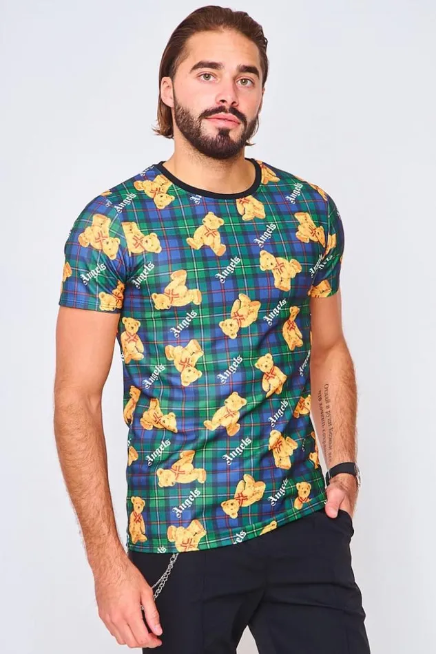 Men TShirt Vert Imprim cossais Green Brentiny Paris TShirts