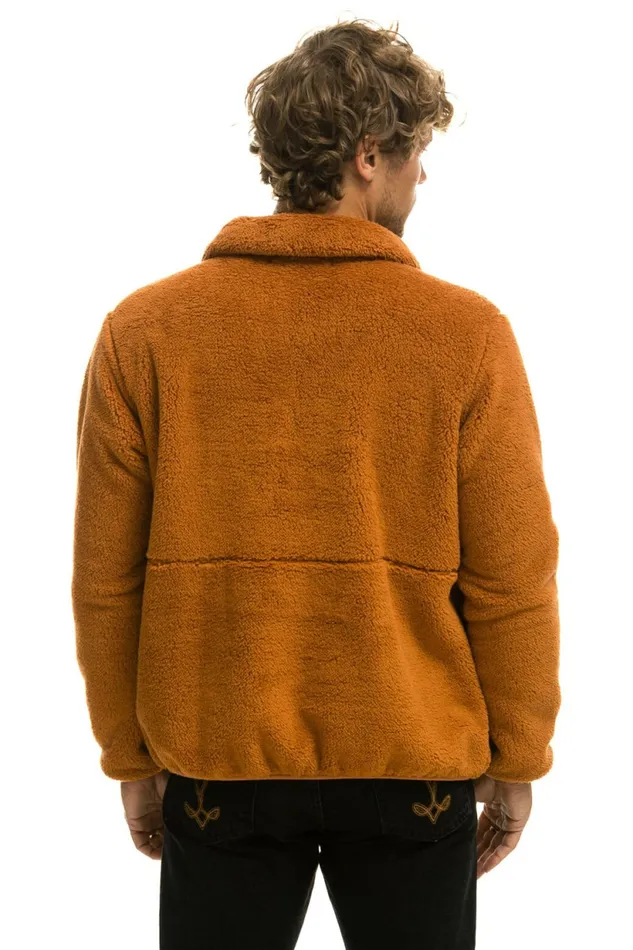 Men TEDDY UNISEX HALF ZIP JACKET 8211 WHISKEY Aviator Nation Outerwear Men TEDDY UNISEX HALF ZIP JACKET 8211 WHISKEY Aviator Nation Outerwear