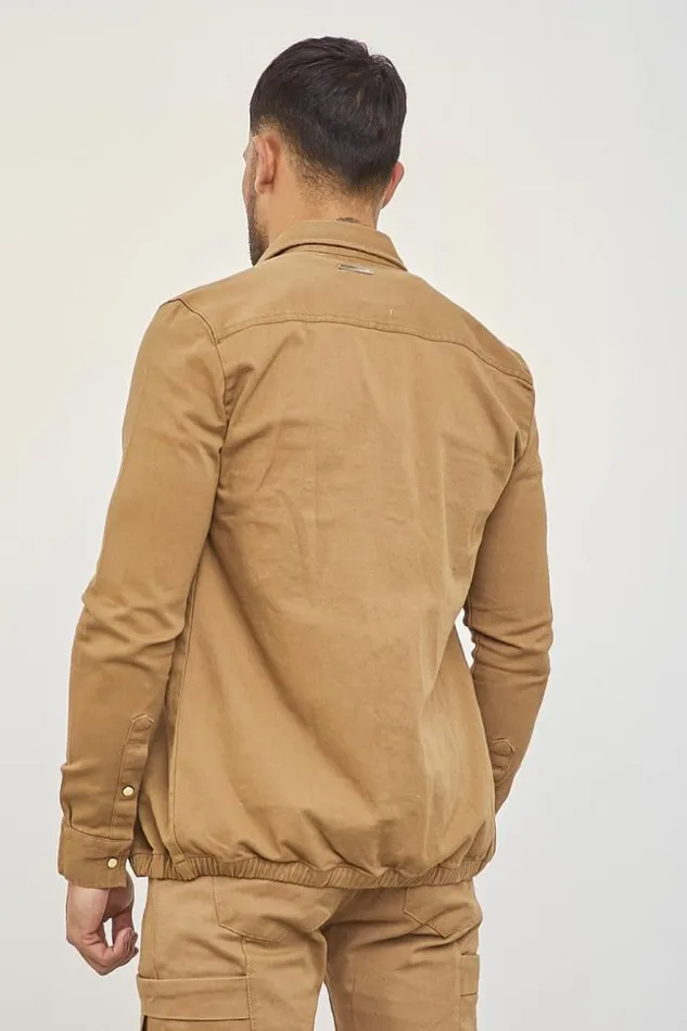 Men Thick Camel Shirt With Elastic Brown Brentiny Paris Shirts Men Thick Camel Shirt With Elastic Brown Brentiny Paris Shirts