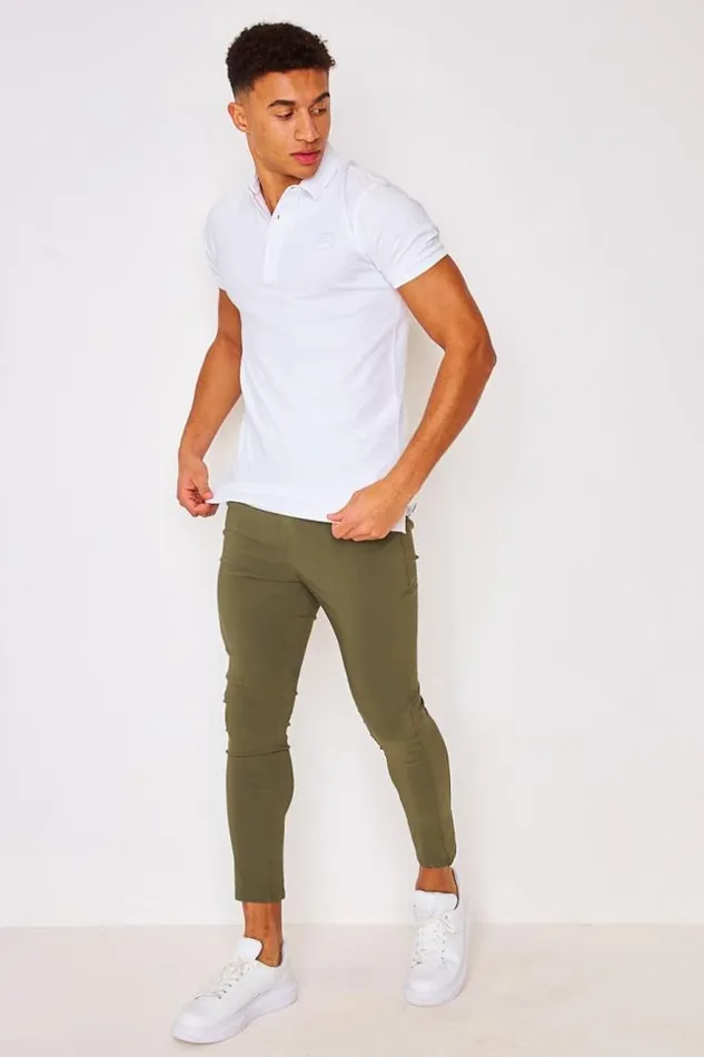 Men Trousers In Plain Khaki Green Brentiny Paris Pants