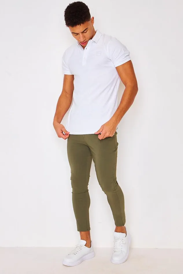 Men Trousers In Plain Khaki Green Brentiny Paris Pants