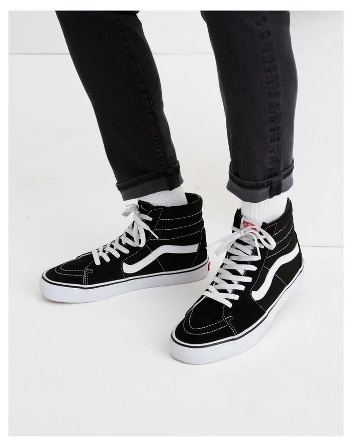 Men Vans Unisex Sk8 Hi High Top Sneakers In Suede And Canvas Black Madewell Sneakers Men Vans Unisex Sk8 Hi High Top Sneakers In Suede And Canvas Black Madewell Sneakers
