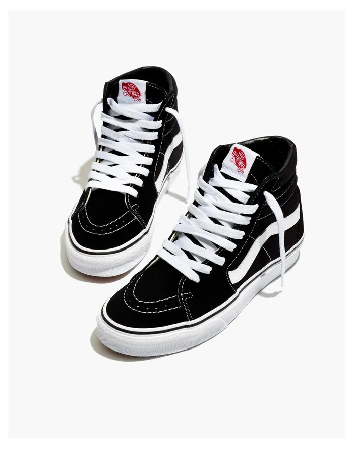 Men Vans Unisex Sk8 Hi High Top Sneakers In Suede And Canvas Black Madewell Sneakers Men Vans Unisex Sk8 Hi High Top Sneakers In Suede And Canvas Black Madewell Sneakers