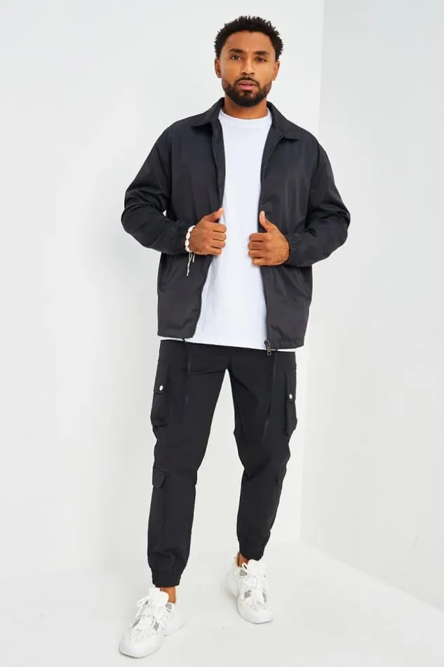 Men Veste Ajustable Noire Black Brentiny Paris Shirts