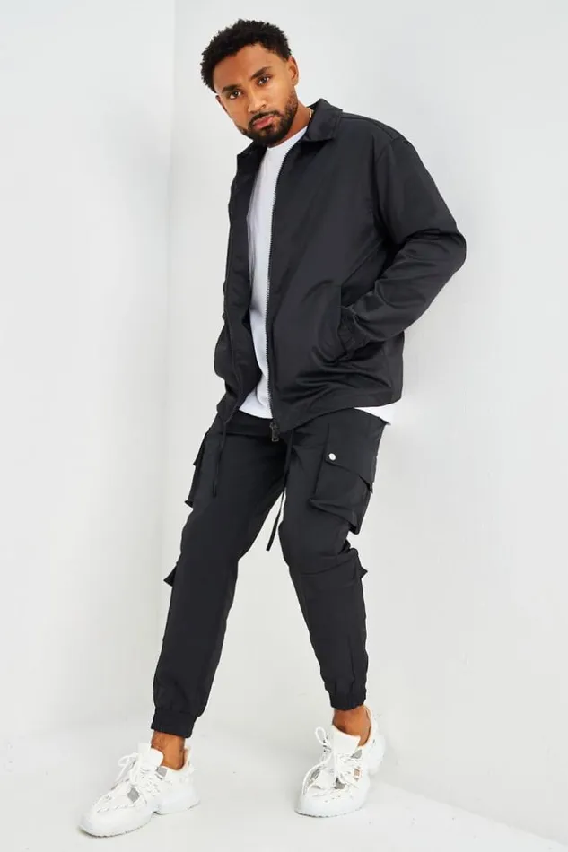 Men Veste Ajustable Noire Black Brentiny Paris Shirts